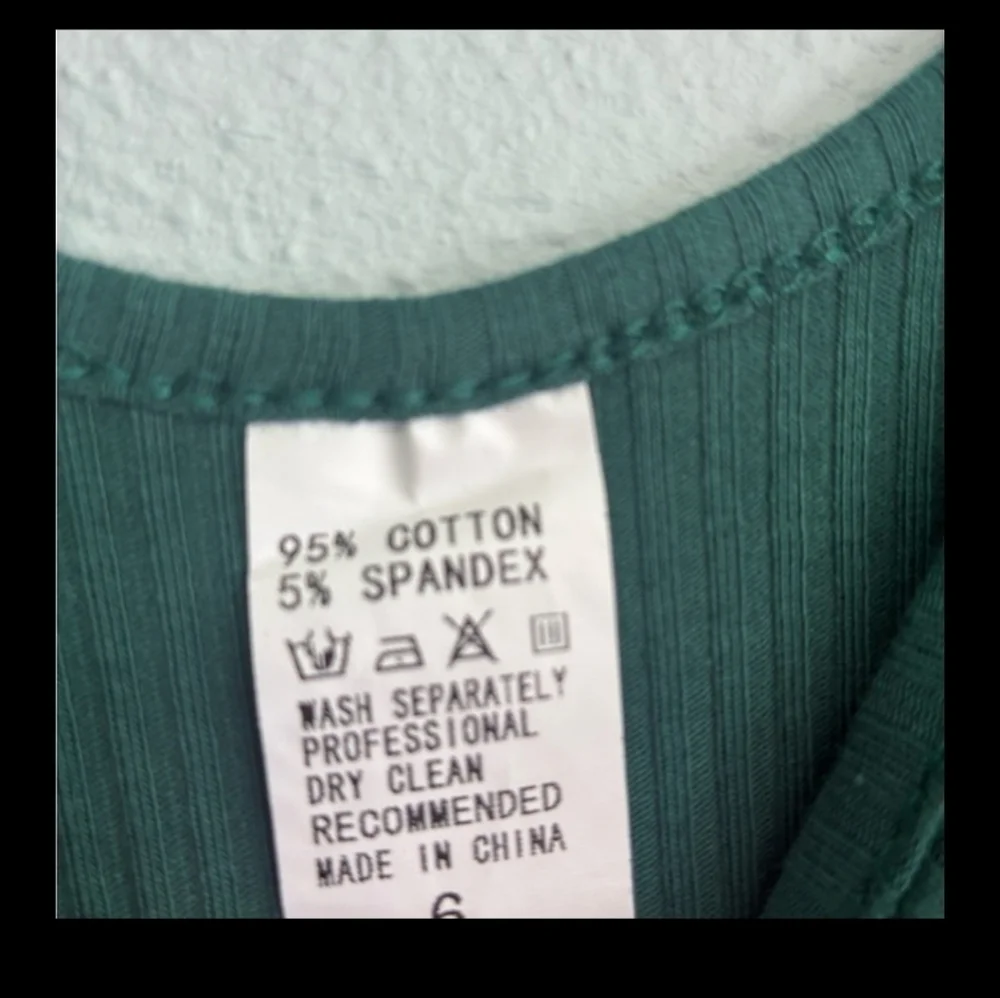 Green Ribbed Top - Picture 4 of 4